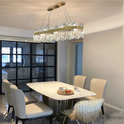 DecorBites™ Crystal Circle Ceiling Chandelier with LED Lighting for Designer Dining Room