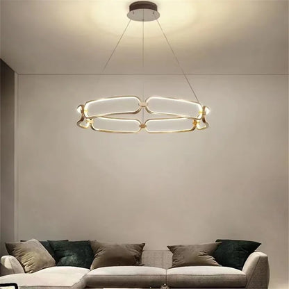 DecorBites™ Adara Luxury LED Chandelier: Modern Ring Light for Home Interior Decoration