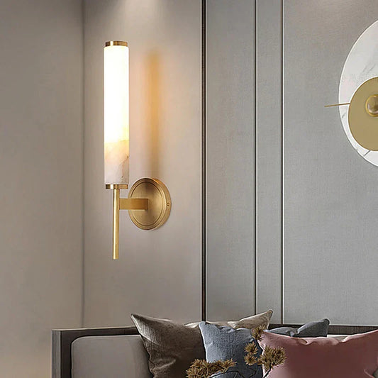 Decorbites™ Elegante Marmor-Kupfer-Wandleuchte für Wohnzimmer- und Schlafzimmerbeleuchtung