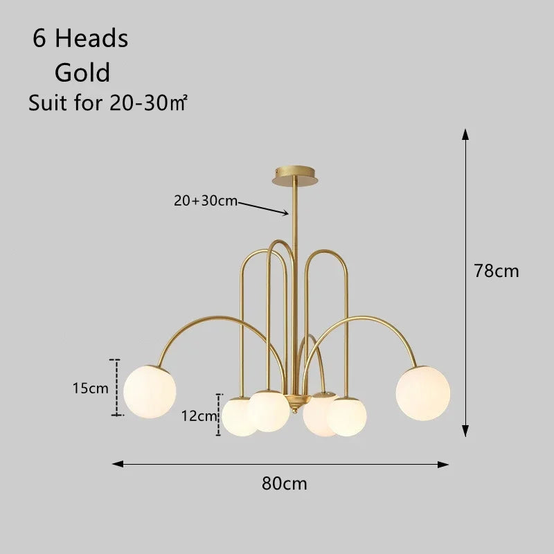 DecorBites™ Glass Ball LED Chandelier for Indoor Decor Lighting