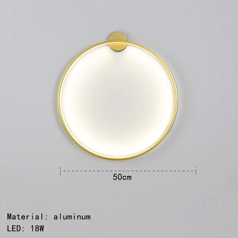 Gold Black Ring Wall Light