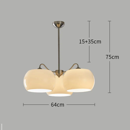 Decorbites™ Glas-Granatapfel-Kronleuchter: Bauhaus-Mittelalter-inspirierte Milchweiße Lampe
