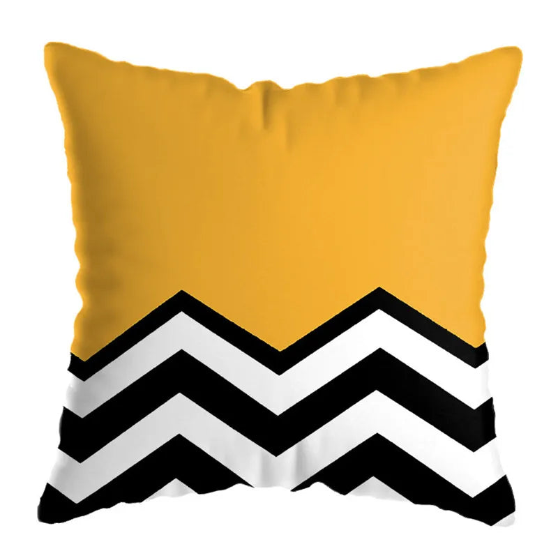 Decorbites™ Geometrisches Hirsch-Print Kissenbezug 45x45 cm - Gelb Hausteppich-Dekoration