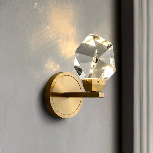 DecorBites™ Crystal LED Copper Wall Sconce - Modern Luxury Wall Light Fixture