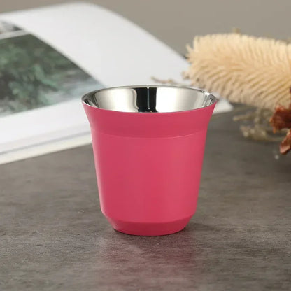 Decorbites™ Doppeltwandige Espresso-Tassen 80 ml - Set aus 2 hitzeisolierten Edelstahlbechern