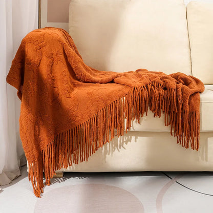 Decorbites™ Strickdecke Sofabezug – Gemütliche einfarbiges Plaid für Zuhause, Büro und Reisen