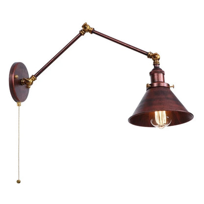 Decorbites™ Eisen LED Wandlampe mit Zugschalter Industrie Vintage Loft Treppenbeleuchtung