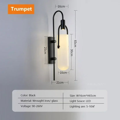 Decorbites™ Glasdiffusor LED Wandlampe für Wohnzimmer, Schlafzimmer, Gang, Treppen