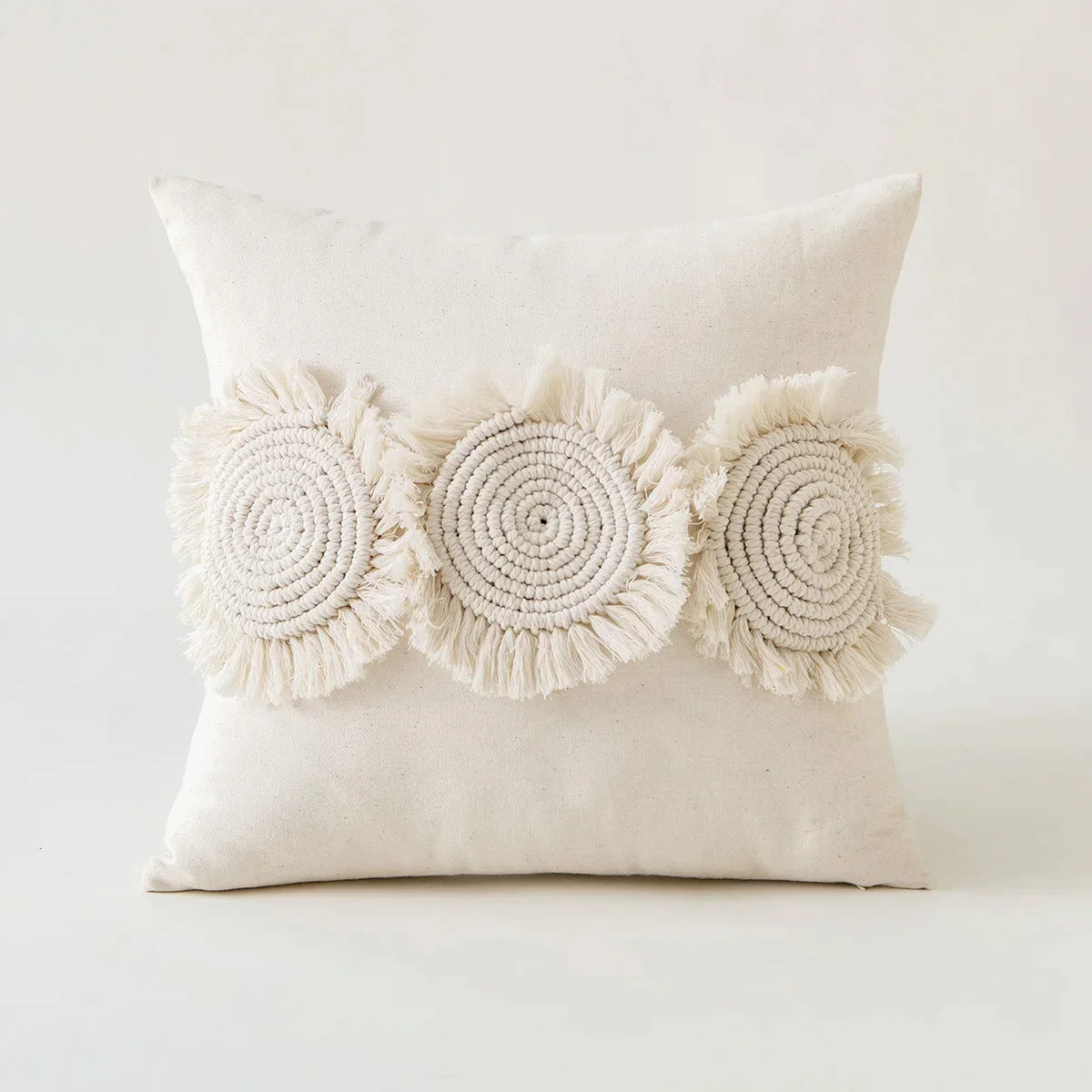 Decorbites™ Elfenbein Pompon-Quaste Kissenbezug 45x45cm/30x50cm Heimdekoration Sofa Saisonbezogen