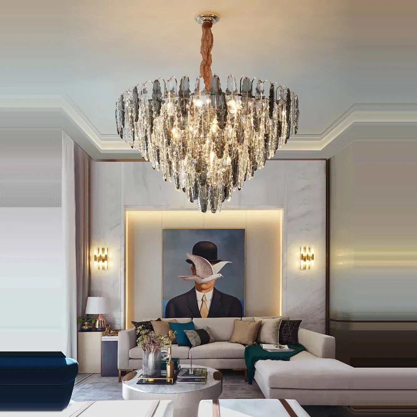 Decorbites™ LED-Blätter-Leuchter: Moderne Wohnzimmer-Dekor-Beleuchtung für Duplex-Drehtreppen
