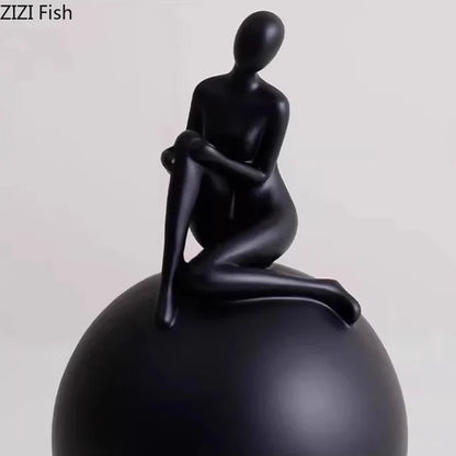 Decorbites™ Geometrische Basis-Charakter-Statue-Dekoration – Harz-Skulptur für ästhetische Raumornamente