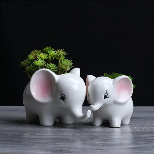Decorbites™ Elefanten-Sukkulente-Pflanztopf Keramikvase Süßer Blumentopf Deko-Topf