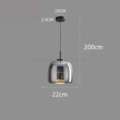 Decorbites™ Glas-Schalen-Kronleuchter: Moderne nordische LED-Rauch-Glasleuchte für Esszimmer, Bar – Innenraum-Dekorationsbeleuchtung