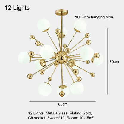 DecorBites™ Gold LED Glass Pendant Light for Modern Indoor Lighting
