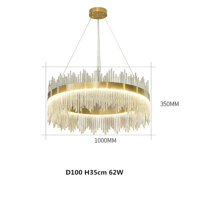 Gold Dimmable Crystal Pendant