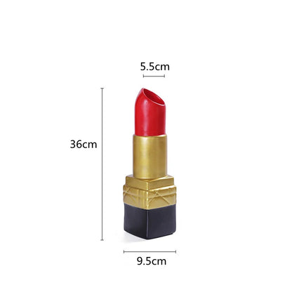 DecorBites™ Lipstick Vase: Resin Cartoon Ornament for Room Decoration and Floral Arrangement
