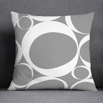 DecorBites™ Geometric Floral Print Lumbar Pillow Case 45X45cm Sofa Cushion Cover
