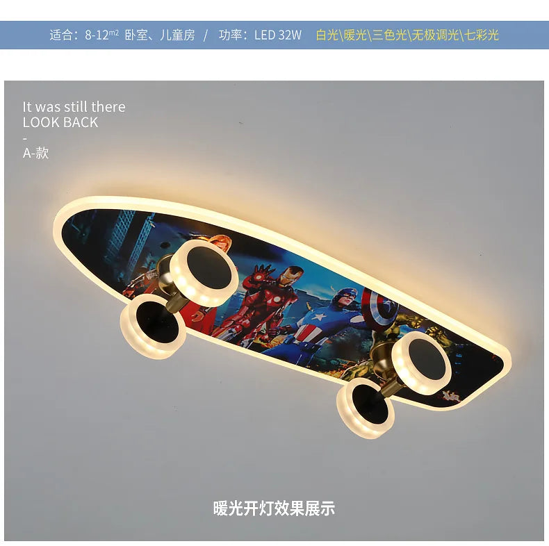 LED Skateboard Ceiling Light