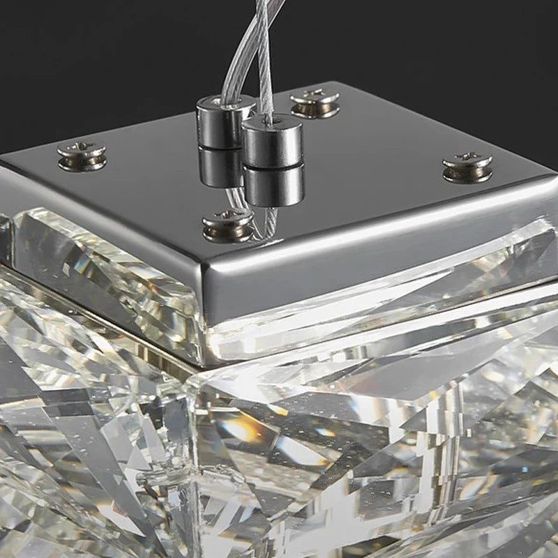 DecorBites™ Crystal LED Pendant Ceiling Chandelier for Kitchen Island, Dining Room & Living Room