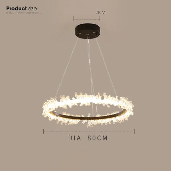 Gold Crystal Ring Chandelier Dia90cm Living Room