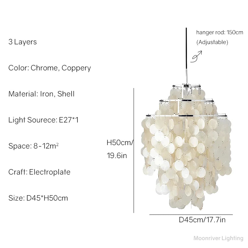 Decorbites™ Äolische Glocken Muschel-Lüster für mediterranes Wohnzimmer, Geschäft, Bar und Restaurant