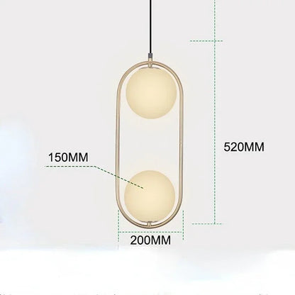 Decorbites™ Goldener Ring-Glasball-Hängeleuchte für Schlafzimmer und Wohnzimmer.