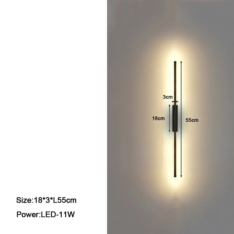 Modern LED Wall Sconce Black 100cm Up-Down