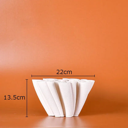 DecorBites™ Ceramic Vase Plant Pots White Porcelain Floral Desk Decor Crafts Flower Pots