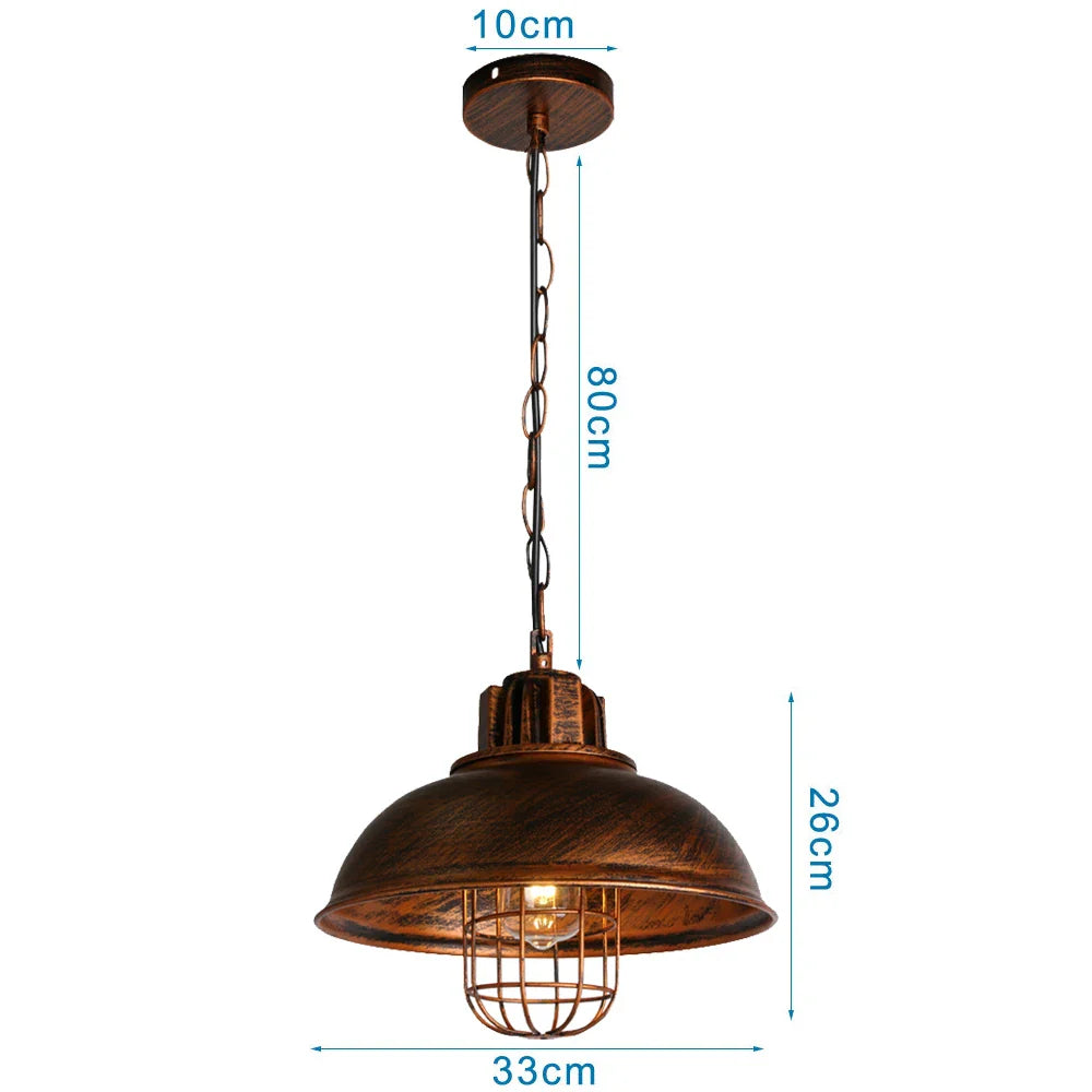 Industrial Vintage Black Iron Pendant Light