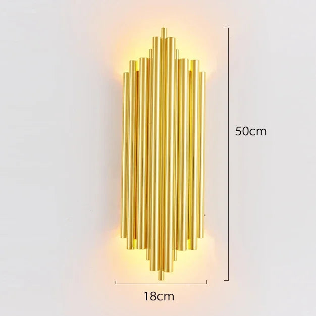 Gold Shimmering Crystal Wall Sconce For Bedroom