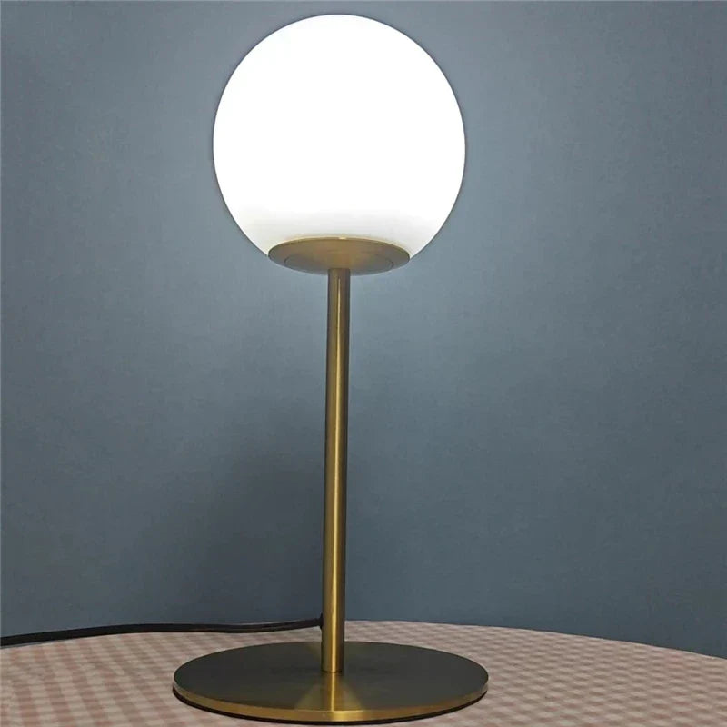 DecorBites™ Glass Ball LED Table Lamp Simple Nordic Design Elegant Bedroom Decor