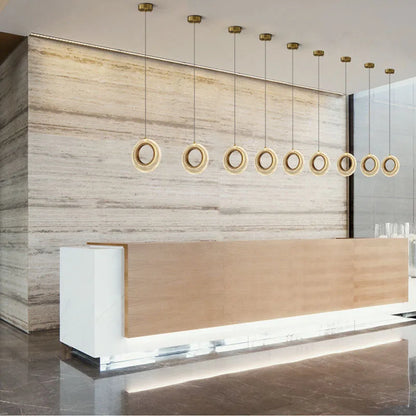 Decorbites™ Kristallring-LED-Kronleuchter: Moderne Gold-Küchenbeleuchtung für Treppenhaus, einfache Innen-Hängeleuchte