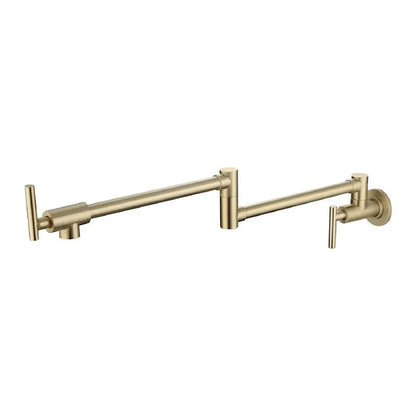 Decorbites™ Gebürstetes Gold Küchen-Topf-Füller-Wandarmhahn Einziger Kalt Wasser Klappbarer Auslauf
