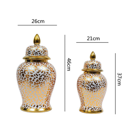 Decorbites™ Leopard-Print Keramik-Schachmatt-Glas: Vintage-Home-Deko-Vase & Aufbewahrungsbehälter