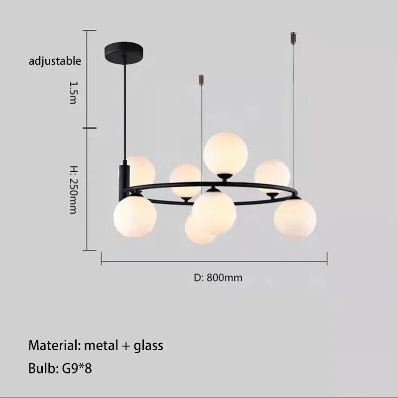Decorbites™ Glasleuchter G9 Hängeleuchte für Wohnzimmer- und Schlafzimmerdekoration