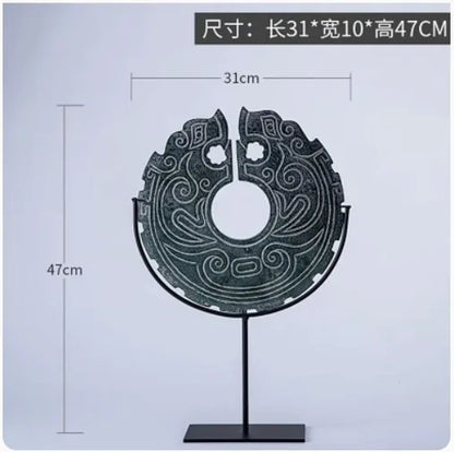 DecorBites™ Geometric Totem Resin Statue | Chinese Retro Home Decor Accessory