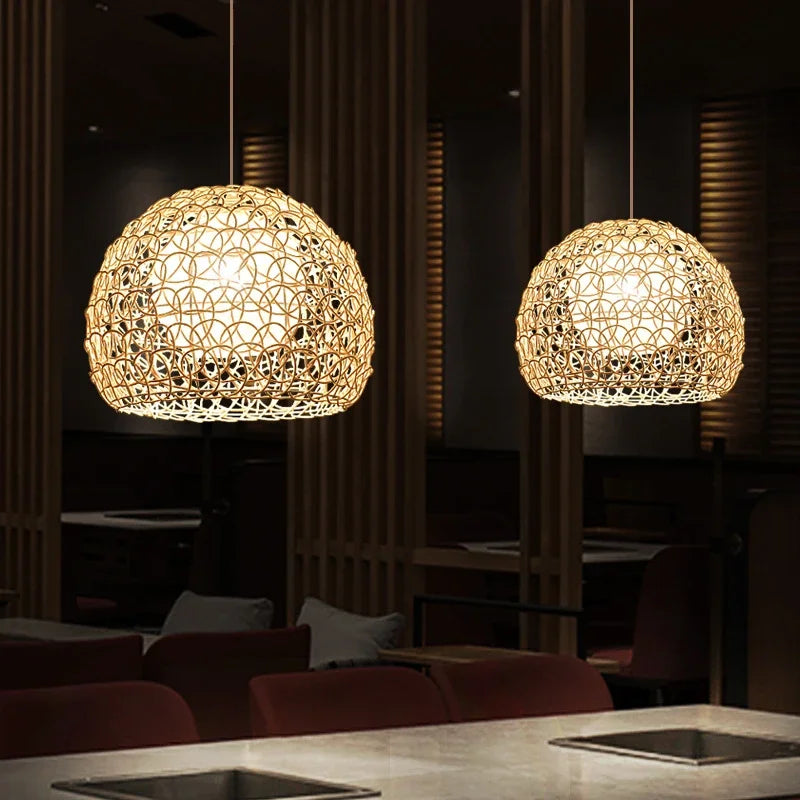Decorbites™ Handgewebte Rattan-Hängeleuchter Bambus Moderne Wohnzimmer-Dekoration