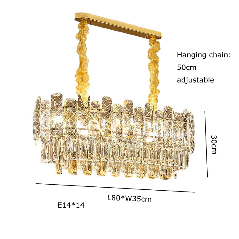 Decorbites™ Gold-Luster-Kronleuchter LED-Kristallleuchte – Postmoderne Luxus-Hängeleuchte