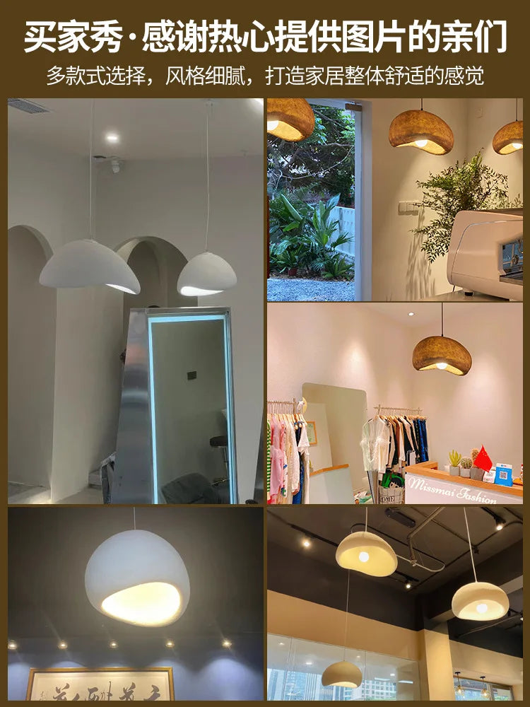 DecorBites™ Creamy Style Wabi Sabi Chandelier Stairs Nordic Led Pendant Lights