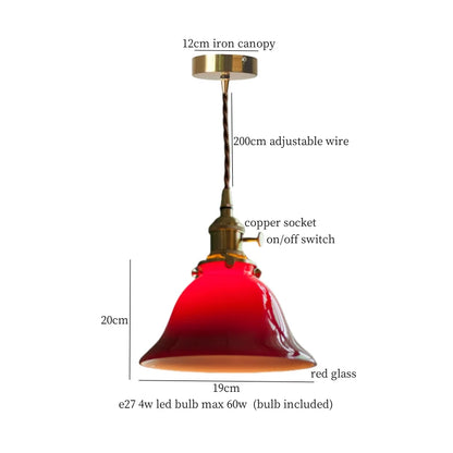 DecorBites™ Cream Glass Copper LED Pendant Lamp for Kitchen Bedroom Living Room