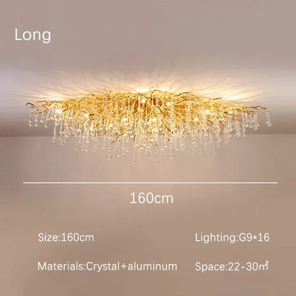 DecorBites™ Crystal Dendritic Chandelier: Modern Luxe for Living Room, Dining Room, Bedroom, Hotel Lobby