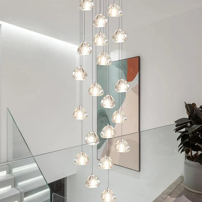 Decorbites™ Kristallkugel-Leuchter: Moderner LED-Treppenleuchter für Wohnzimmer, Küche und Loft