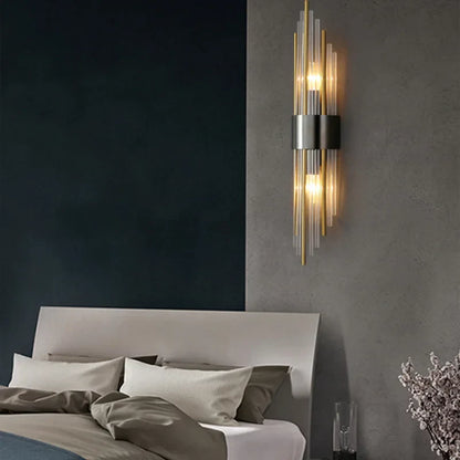 DecorBites™ Crystal Copper Wall Lights: Postmodern Luxe Bedroom & Living Room Lighting