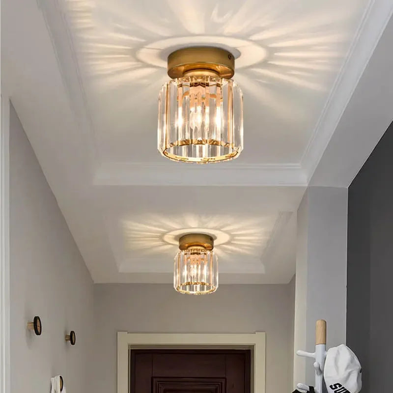 DecorBites™ Crystal Glass LED Chandelier for Modern Living, Study, and Aisle Lighting