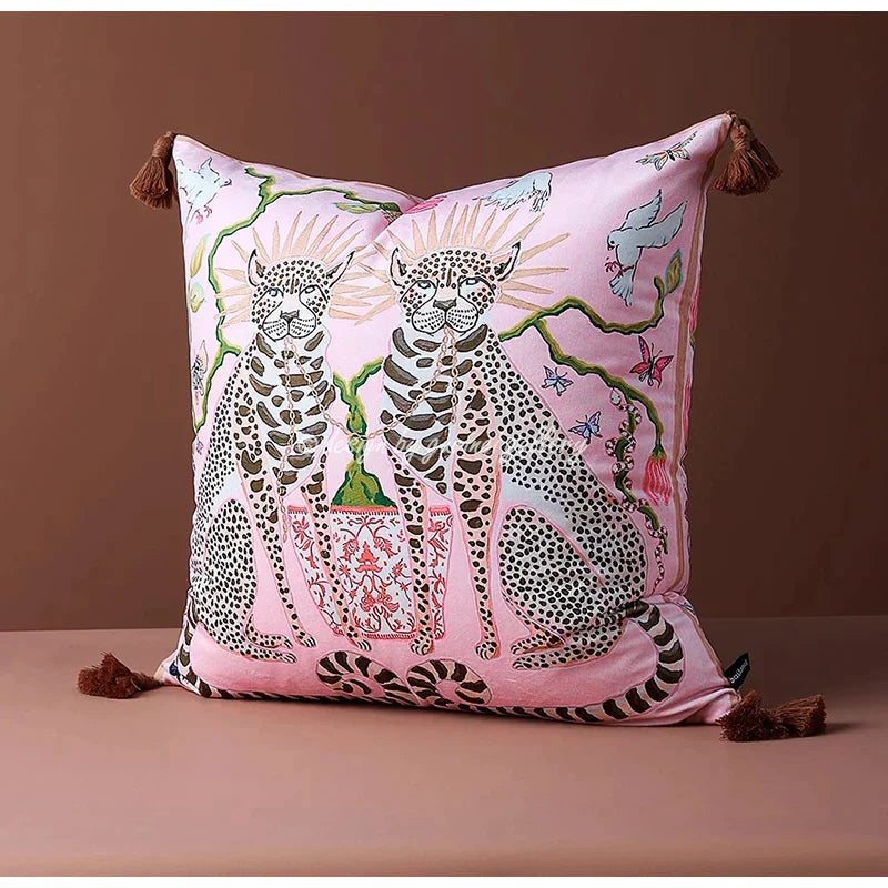 Cheetah Tassel Cushion Cover