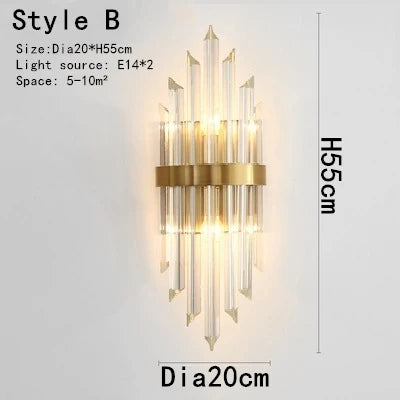 Gold Crystal Wall Light Dia25cm LED Design