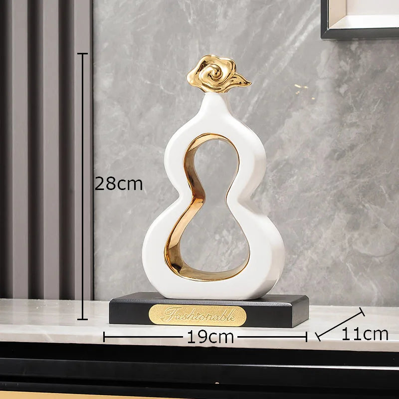 Decorbites™ Goldene Kürbis-Keramik-Skulptur Schreibtisch-Dekoration Porzellan-Handwerk Raumornamente