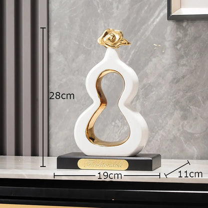 Decorbites™ Goldene Kürbis-Keramik-Skulptur Schreibtisch-Dekoration Porzellan-Handwerk Raumornamente