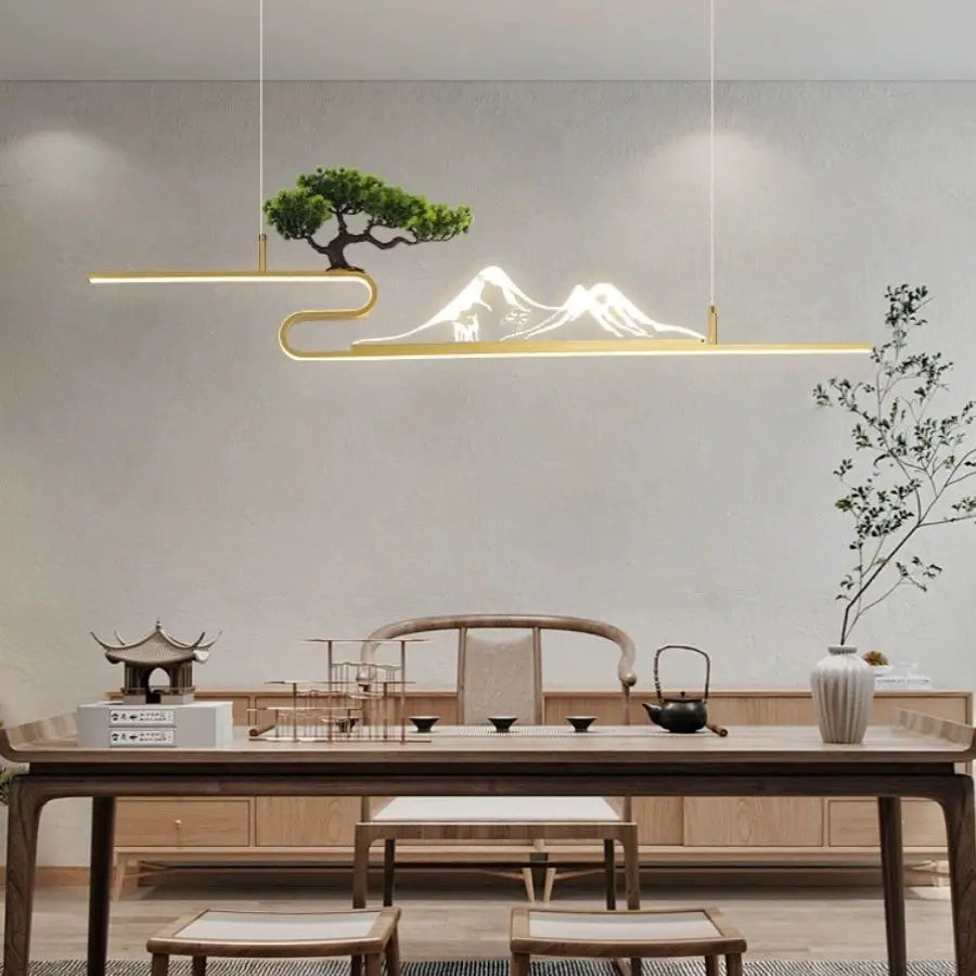 Decorbites™ Acryl-Berggipfel-Hängeleuchten für chinesisches Wohnzimmer, Arbeitszimmer, Zen-Restaurant
