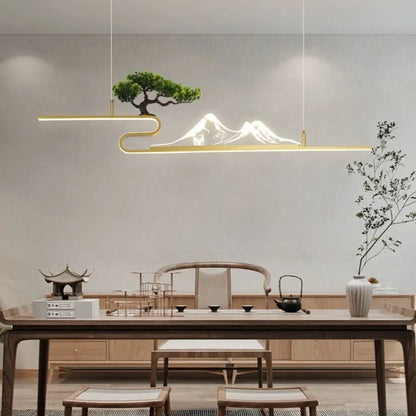 Decorbites™ Acryl-Berggipfel-Hängeleuchten für chinesisches Wohnzimmer, Arbeitszimmer, Zen-Restaurant